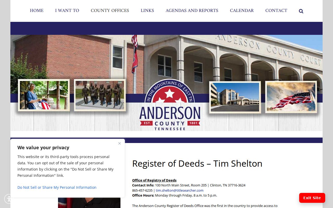 Oak Ridge people search through the Anderson County deed index
