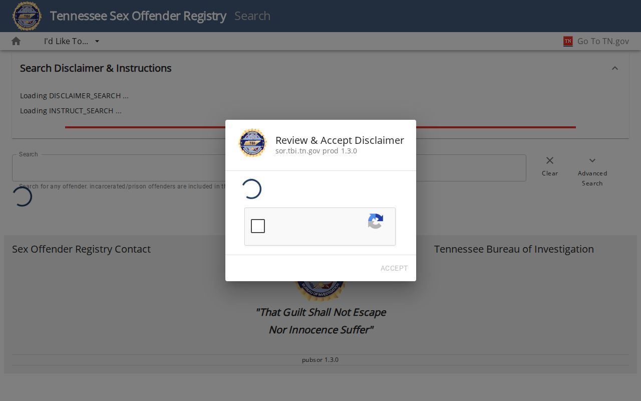 Oak Ridge people directories view of the Tennessee official registry search