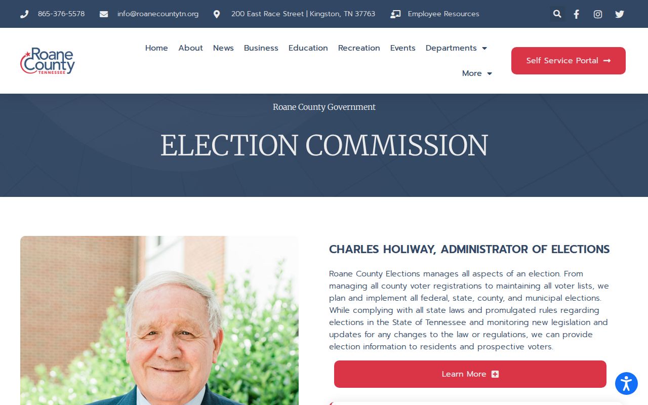 Oak Ridge voter registration records at Roane County Election Commission